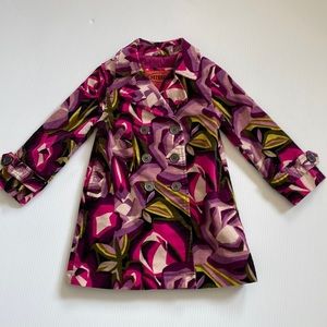 Missoni purple, pink green & black brushed cotton pea coat.  Size 18-24 months